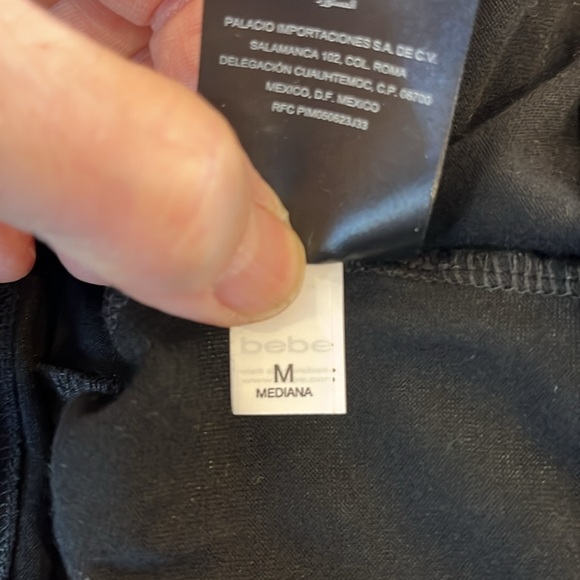 NWT Bebe black fitted knit sweater dress with rolled funnel neck and full lining - Picture 11 of 11